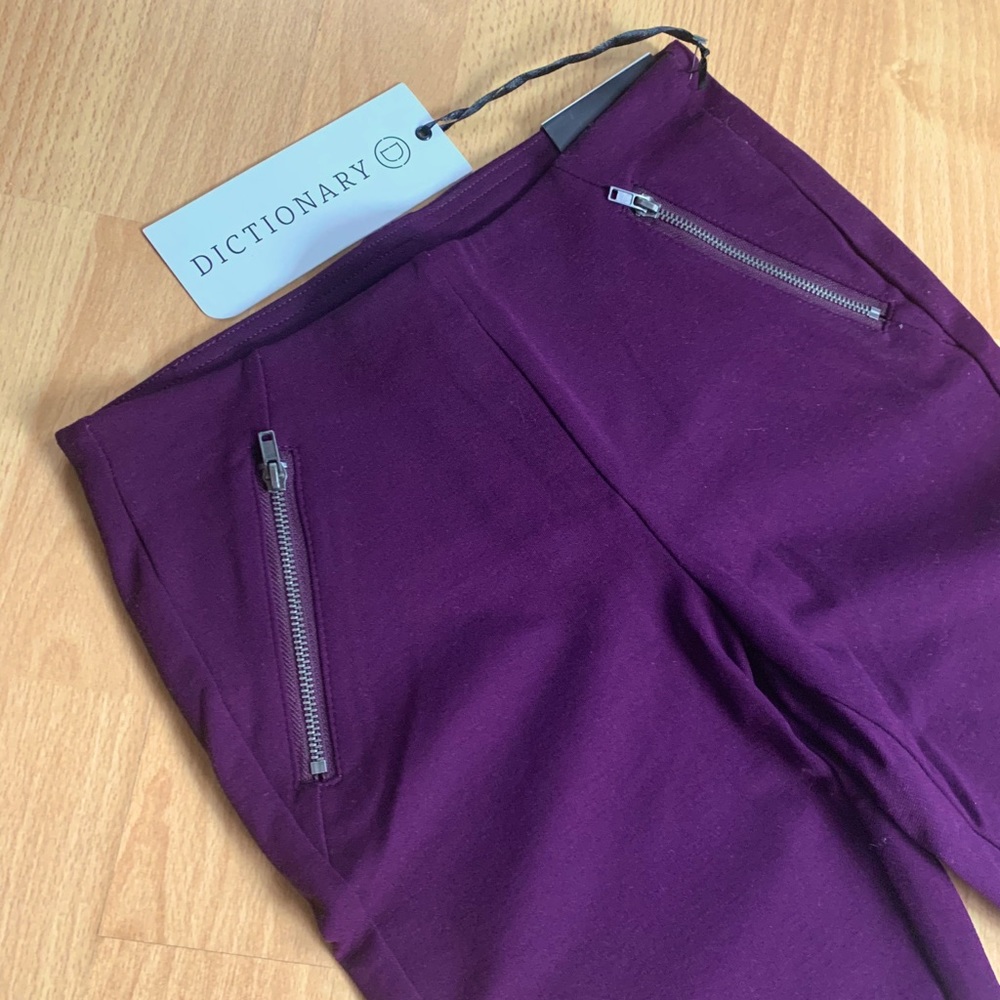 NWT Dictionary Dark Purple/Burgundy Jeggings